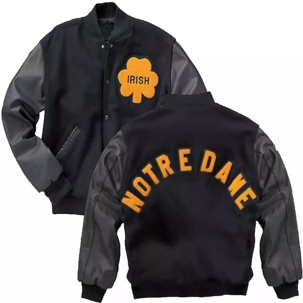 Rudy Notre Dame Bomber jacket, newest University Of Notre Dame Rudy Ruettiger Irish Black Bomber Jacket